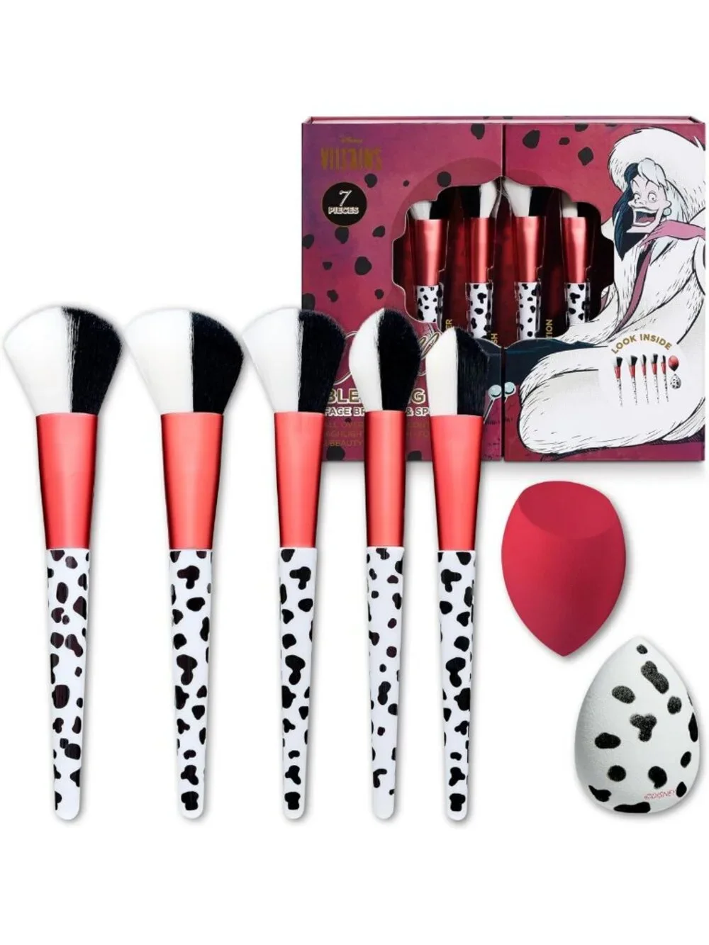 7PC Premium Makeup Brush & Blender Set - All-over, Highlighter, Concealer